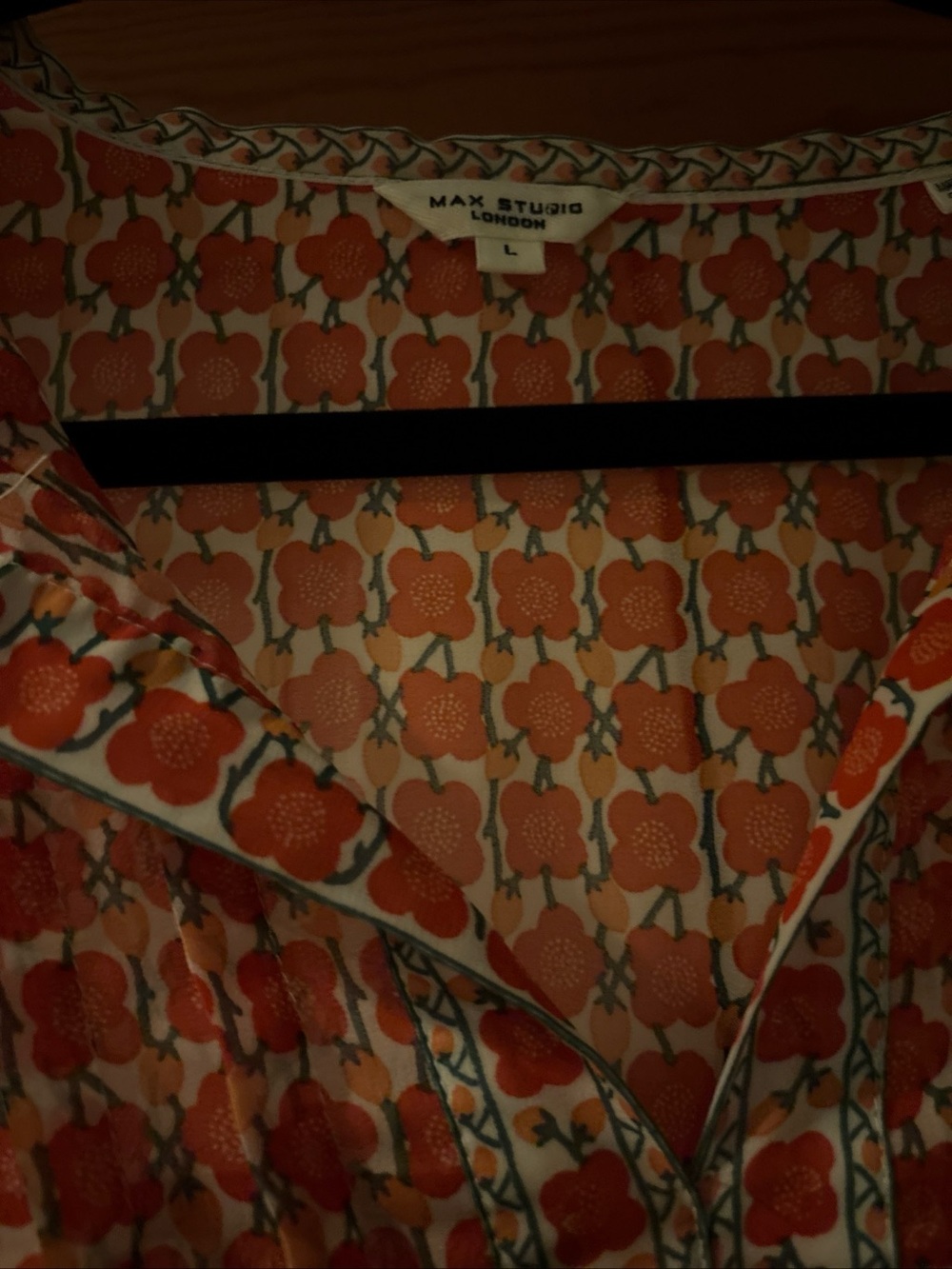 Max Studio Coral Printed Boho V-Neck Tunic - Picture 2 of 7